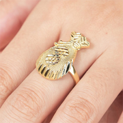 Money Bag Ring Custom Gold Plated Engraved Ring 