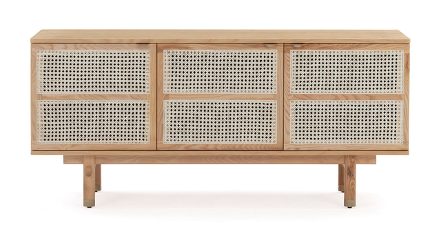 Boho Wicker 63" Sideboard Cabinet, Ash