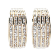CLOSEOUT 14K Gold Polished 1.44ctw Diamond Hoop Earrings, 10.3 grams on sale at shophq.com - 212-551
