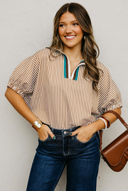 The Monique Striped Contrast Top