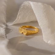 Duo Initial Heart Ring