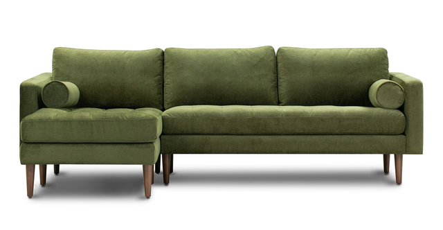 Napa Velvet Left-Facing Sectional Sofa