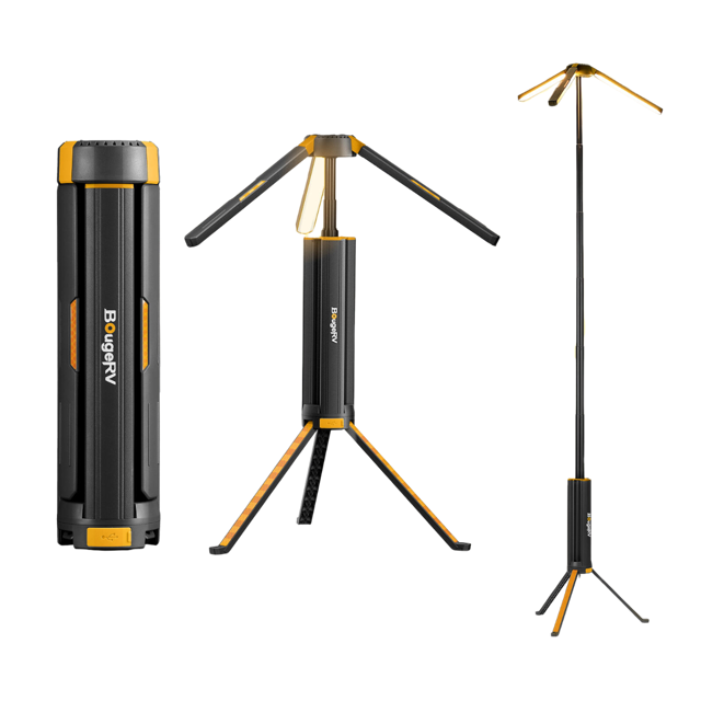 BougeRV New Outdoor Portable Telescopic Camping Lantern (Black)