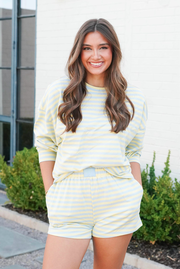 Striped Patch French Terry Pullover