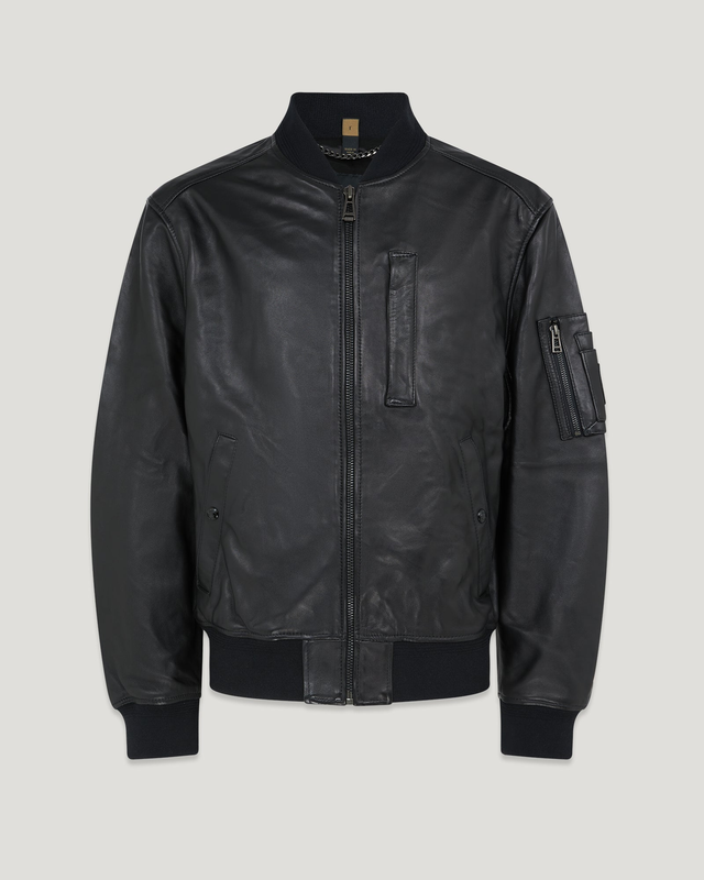 Men's Tumbled Leather Marker Jacket in BLACK | Belstaff EU