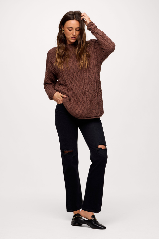 Heritage Cable Sweater | Cocoa