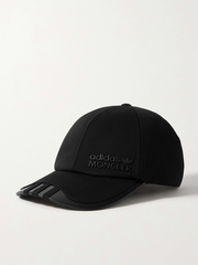 + adidas Originals faux leather and grosgrain-trimmed cotton-twill baseball cap - black - One Size