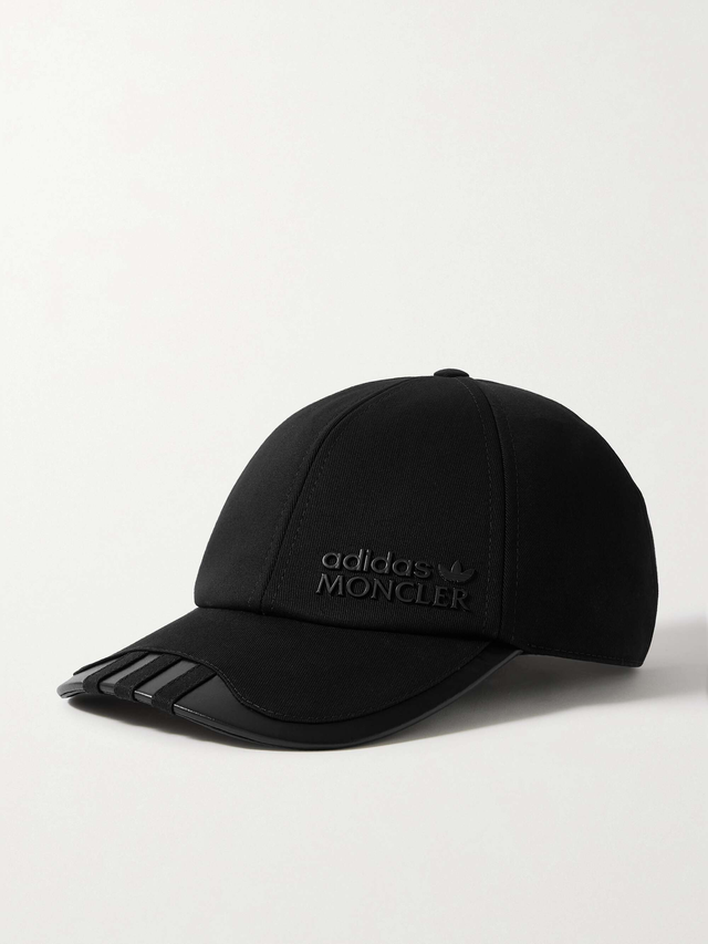+ adidas Originals faux leather and grosgrain-trimmed cotton-twill baseball cap - black - One Size