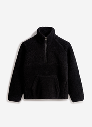 Men's Quarter Zip Wool Fleece Pullover | Black