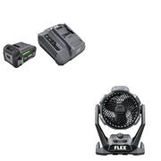 Flex FX0411-1C Lithium-Ion Starter Kit W/ FREE FX5471-Z Jobsite Fan, Bare Tool
