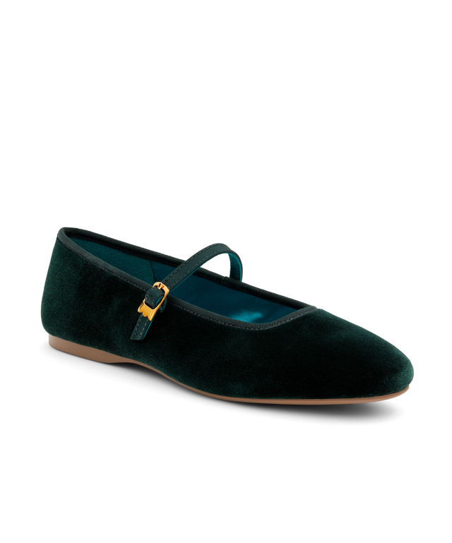The Hummingbird Mary Jane - Dark Green Velvet