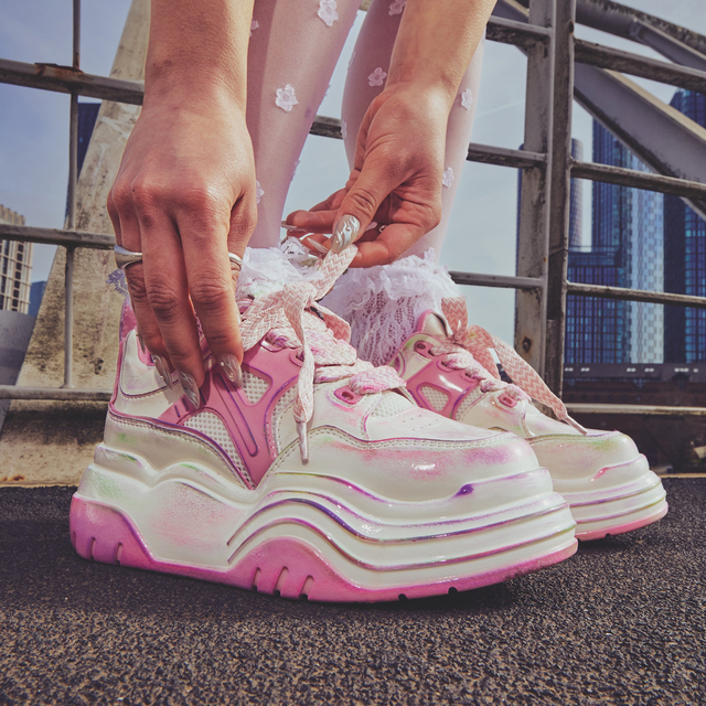 Kaleidoscopic Platform Trainers - Rainbow