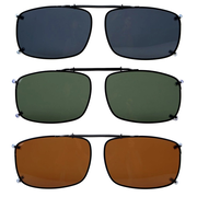 3 Pack Wide Lens Clip on Polarized Sunglasses C60(58MMx38MM)