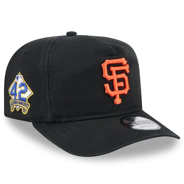 Men's San Francisco Giants New Era Black 2025 Jackie Robinson Day Golfer Adjustable Hat
