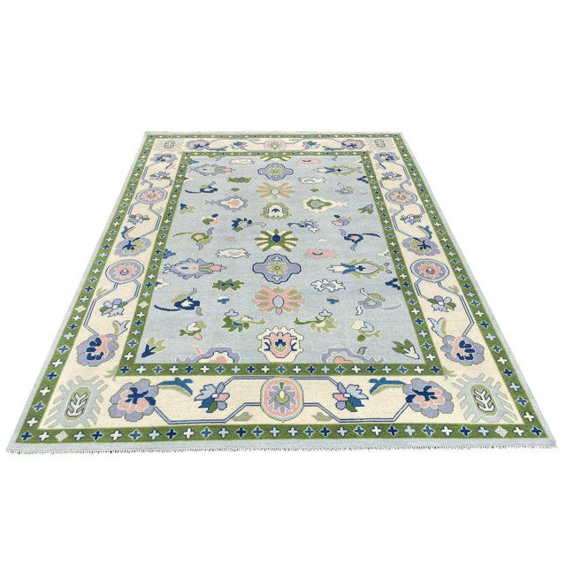 Byram Oushak Rug in Meadow Green