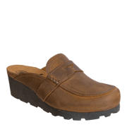 HOMAGE in BROWN Wedge Clogs