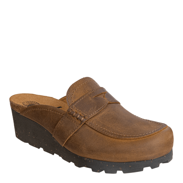 HOMAGE in BROWN Wedge Clogs