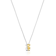 Short two-tone small bear Double necklace My Other Half