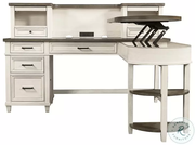 Caraway Aged Ivory L Shaped Desk with Hutch