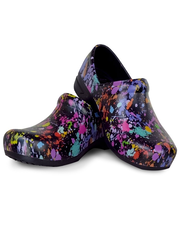 StepZ Women's Slip Resistant Nurse Clogs | Paint Splatter