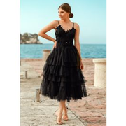 Love Me More Layered Tulle Skirt in Black