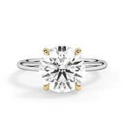 Two-Tone Basket Style Solitaire Engagement Ring - Yellow Gold Head