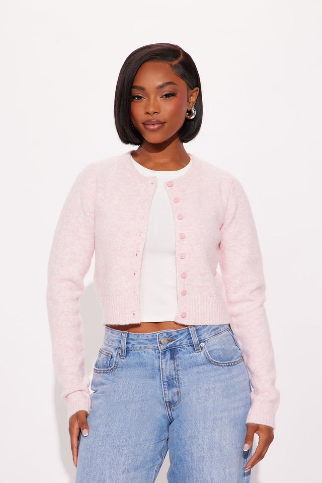 Sweet Sensation Cropped Cardigan - Light Pink