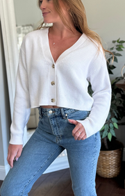 Charlie Solid Cropped Cardigan