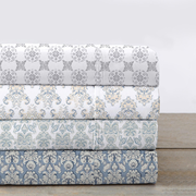 100% cotton percale floral printed cool & crisp sheet set