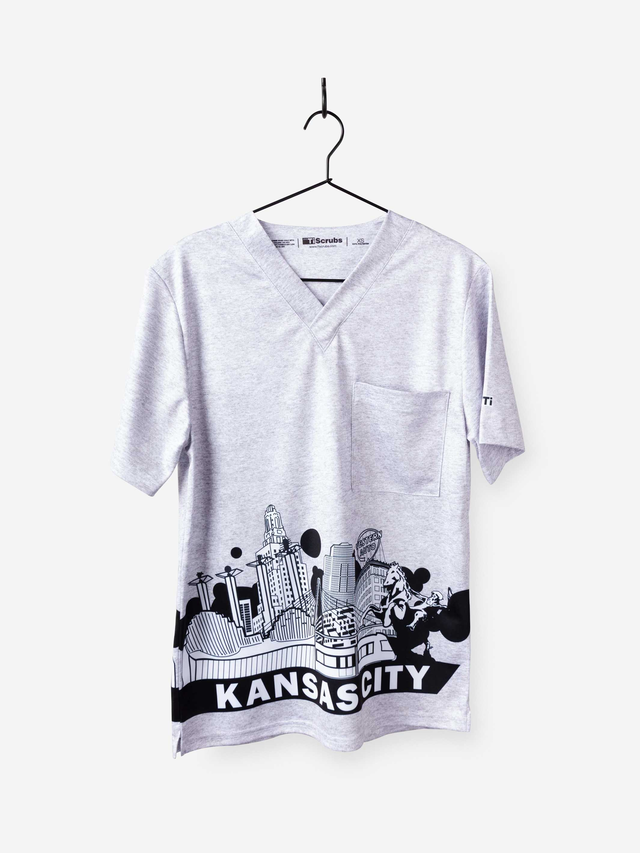 Men's "Kansas City Skyline" Scrub Top