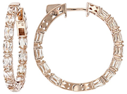 Peach Morganite 14k Rose Gold Over Sterling Silver Hoop Earrings 4.95ctw