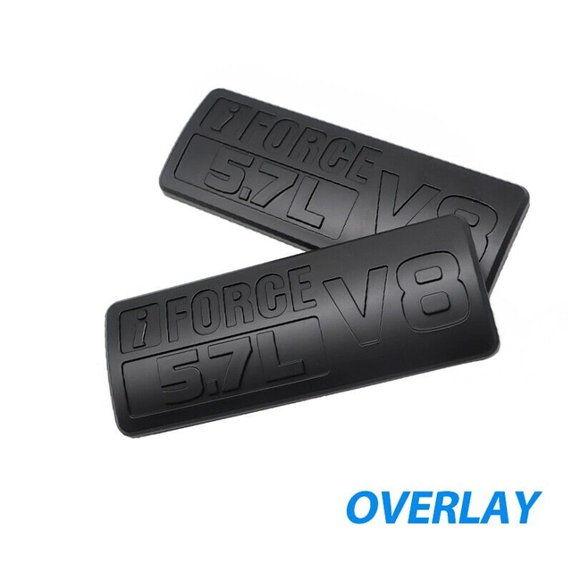 Matte Blackout Emblem Overlay Kit for Tundra i Force V8 5.7L Left Right Fender
