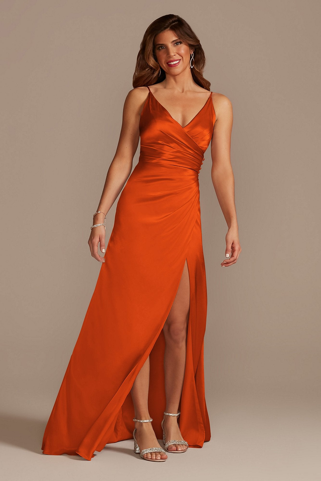 Charmeuse Draped Strappy Dress