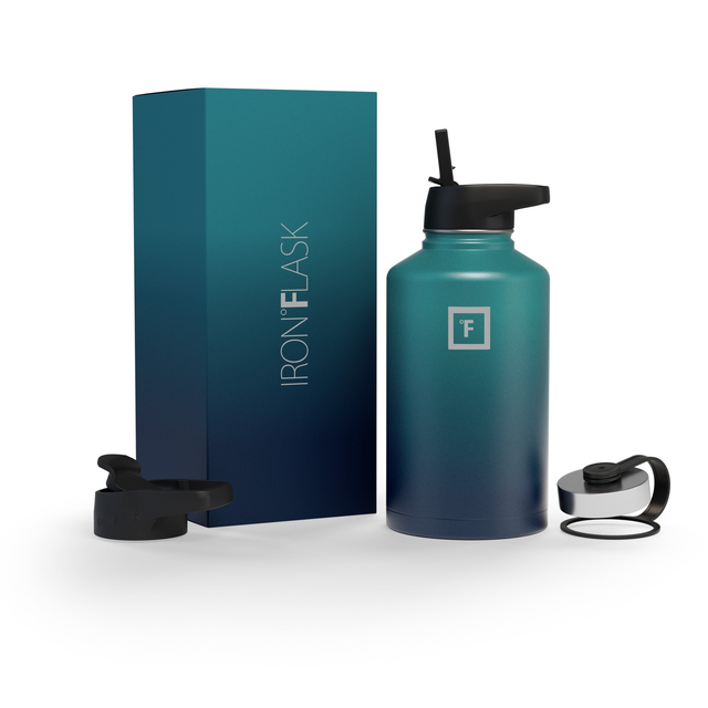 64 Oz Wide Mouth Water Bottle with Straw Lid