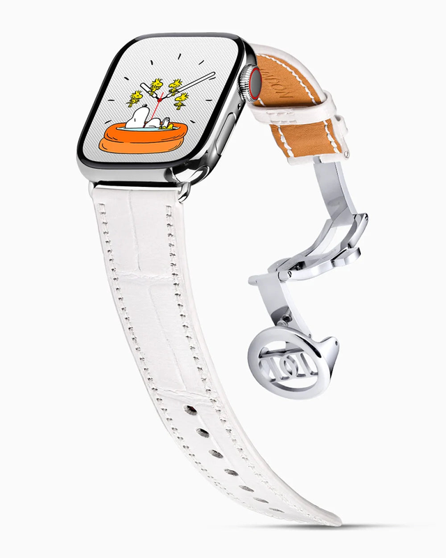 Caiman Calf | Blanc Neige | for Apple Watch Series 4-9, SE (40/41MM)
