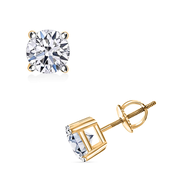 Luxuriant Lab Grown Diamond G SI1 1.00 ctw Solitaire Stud Earrings in 14K Yellow Gold