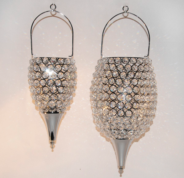 DecoStar™ Real Crystal Hanging Candle Holder - Pointed Bottom - SM