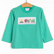 On the Job Smocked Top, Green