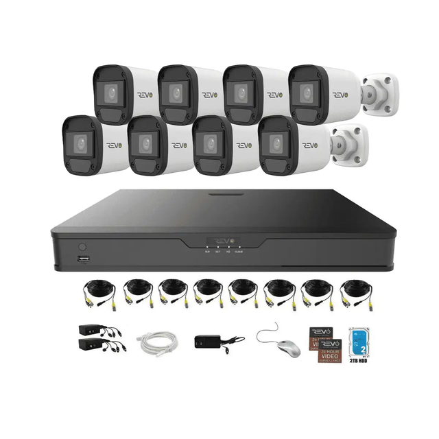 REVO ULTRA HYBRID 16CH 5 Megapixel DVR, 2TB HDD & 8x 1080p Bullet Cameras