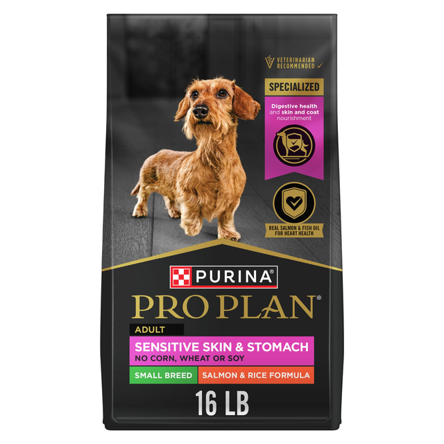 Purina Pro Plan Sensitive Skin & Stomach, Salmon & Rice Formula Small Breed Dry Dog Food, 16 lbs.
