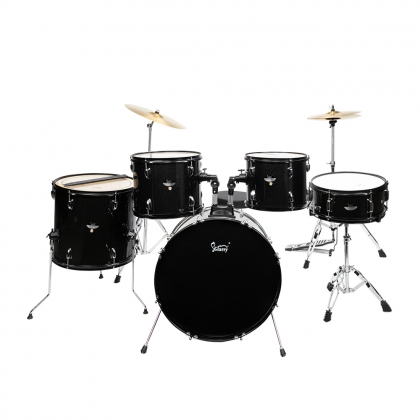 Glarry 22 5-Piece Full Size Adult Drum Set Black