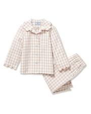 Kid's Twill Colette Pajama Set in Camel Gingham