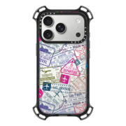 Bounce iPhone 17 Pro Case MagSafe Compatible - Travel Stamps