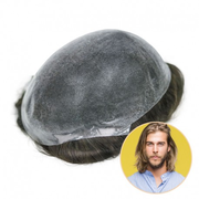 Injection Hair System | Medium Length Men Hairstyle | 0.06-0.08mm Full Skin with Injection Technique