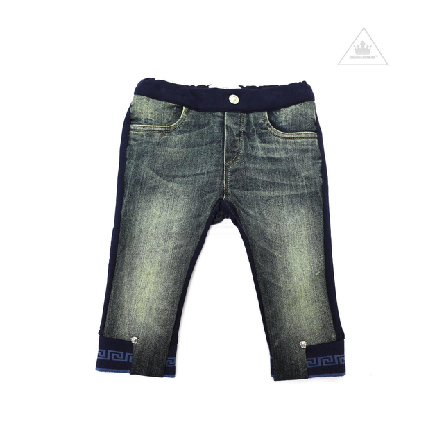 Young Versace Denim and Sweatpants Mixed Fabrics