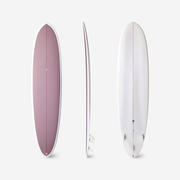 Hybrid resin surfboard 8’ 62L with 3 fins - mauve