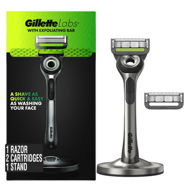 GilletteLabs with Exfoliating Bar Razor (1 Handle + 2 Cartridges)