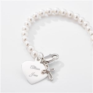 Baby and Child's Engraved Baptism Sterling Silver Beaded Bracelet
