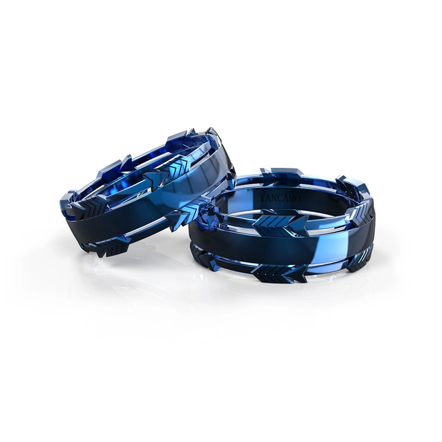 Arrow Couple Couple Ring In Titanium Steel