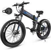 ANCHEER Totguard Electric Bike, 26''x4.0 Electric Bike for Adults 500W Ebike 21.6Mph Folding Fat Tire Electric Bike with 48V 480Wh Removable Battery, Dual Shock Absorber, Shimano 21-Speed, LCD Display-AN5857